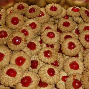 Petits sablés avec cerise confite